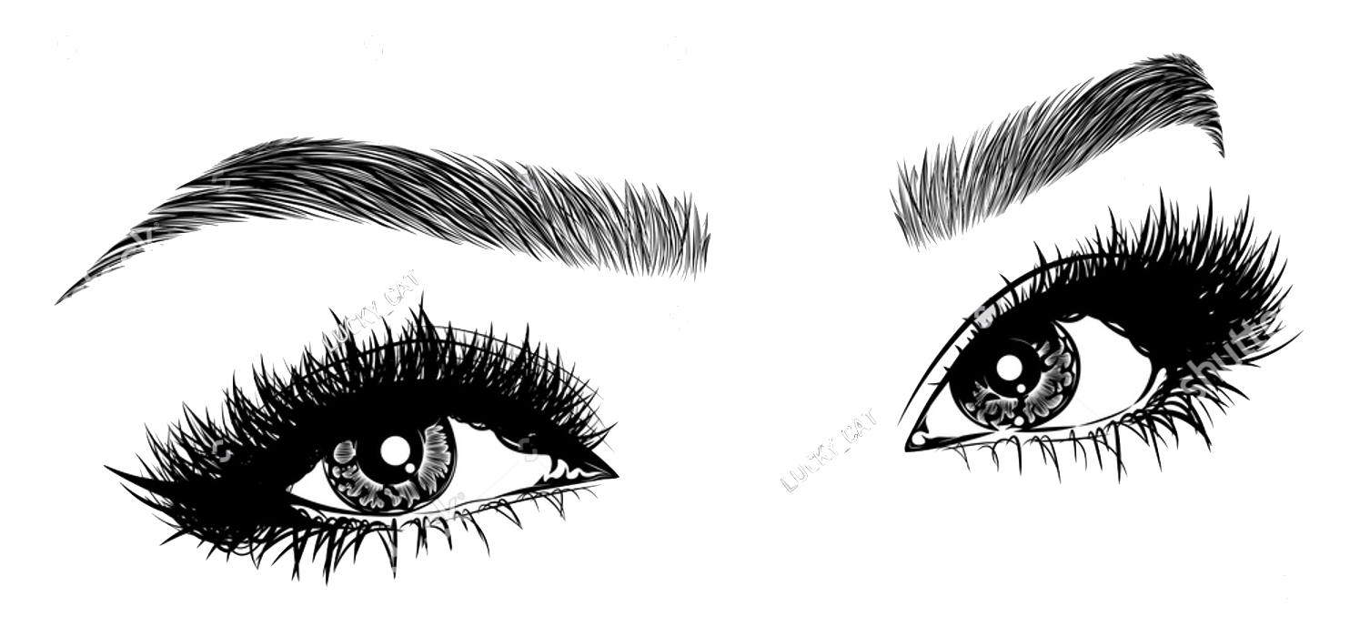 stock vector illustration with woman s eyes eyelashes and eyebrows realistic sexy makeup look tattoo design 2049624833